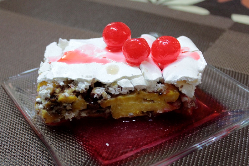 Postre de Soufflé de plátanos